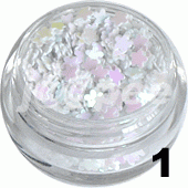 Ozdoba do paznokci Kwiatki pełne białe w woreczku 1g - 1