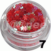 Ozdoba do paznokci Kwiatki pełne czerwone aqua w woreczku 1g - 7