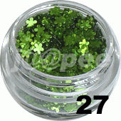 Ozdoba do paznokci Kwiatki pełne jasny zielony hologram w woreczku 1g - 27