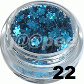 Ozdoba do paznokci Kwiatki pełne niebieskie hologram w woreczku 1g - 22