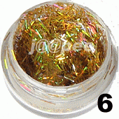 Ozdoba do paznokci nitki złote hologram w saszetce 1g - 6