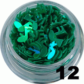 Ozdoba do paznokci nutki w woreczku zielone opalizujące 1g - 12