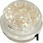 Ozdoba do paznokci Piegi białe aqua opalizujące na różowo w woreczku 1g- 1