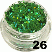 Ozdoba do paznokci Piegi ciemna zieleń hologram w woreczku 1g- 26