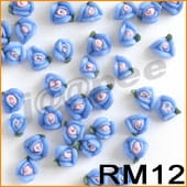 Ozdoba do paznokci Mini Różyczki akrylowe niebieskie 10 sztuk - RM12