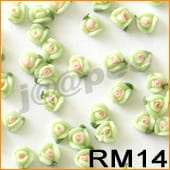 Ozdoba do paznokci Mini Różyczki akrylowe jasnozielone 10 sztuk - RM14