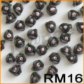Ozdoba do paznokci Mini Różyczki akrylowe czarne 10 sztuk - RM16