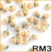 Ozdoba do paznokci Mini Różyczki akrylowe kanarkowe 10 sztuk - RM3