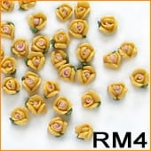 Ozdoba do paznokci Mini Różyczki akrylowe szafranowe 10 sztuk- RM4