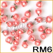 Ozdoba do paznokci Mini Różyczki akrylowe czerwone 10 sztuk- RM6