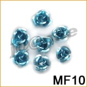 Różyczki metalowe do zdobienia paznokci błękitne MF10 10 szt.