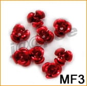 Różyczki metalowe do zdobienia paznokci czerwone MF3 10 szt.
