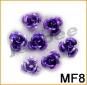 Różyczki metalowe do zdobienia paznokci fioletowe MF8 10 szt.