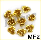 Różyczki metalowe do zdobienia paznokci żółte MF2 10 szt.