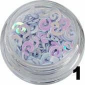 Ozdoba do paznokci Ślimaczki białe opalizujące w saszetce 1g