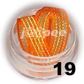 Tasiemki do zdobienia paznokci pomarańczowo-złote 20 cm - 19