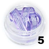 Tasiemki do zdobienia paznokci fioletowe 20 cm - 5