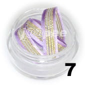 Tasiemki do zdobienia paznokci fioletowo-złote 20 cm - 7