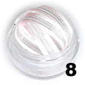 Tasiemki do zdobienia paznokci srebrne 20 cm - 8