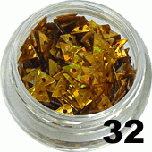 Ozdoba do paznokci Trójkąty złote w woreczku 1g - 32