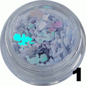 Aniołki amorki do zdobień białe opalizujące w pojemniczku 5ml - 1