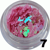 Aniołki amorki do zdobień różowe opalizujące w pojemniczku 5ml - 7