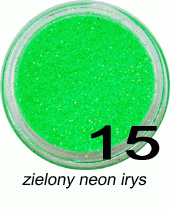 Brokat zielony neon irys w fiolce 4ml - 15