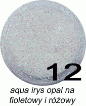 Brokat do paznokci aqua irys opalizujący na fioletowy i różowy w pojemniczku 3ml - 12
