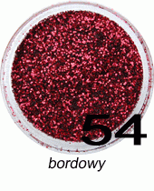 Brokat do paznokci bordowy w pojemniczku 3ml - 54