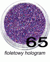 Brokat do paznokci fioletowy hologram w pojemniczku 3ml - 65