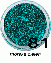 Brokat do paznokci morska zieleń w pojemniczku 3ml - 81