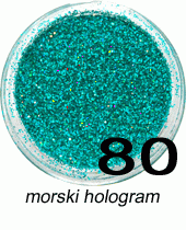 Brokat do paznokci morski hologram w pojemniczku 3ml - 80