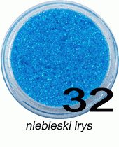 Brokat do paznokci niebieski irys w pojemniczku 3ml - 32