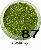 Brokat do paznokci oliwkowy w pojemniczku 3ml - 87