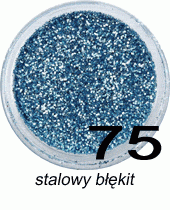 Brokat do paznokci stalowy błękit w pojemniczku 3ml - 75