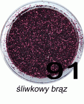 Brokat do paznokci śliwkowy brąz w pojemniczku 3ml - 91