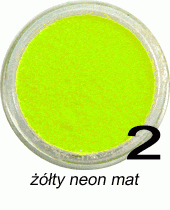 Brokat do paznokci żółty neon mat w pojemniczku 3ml - 2