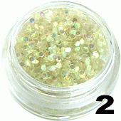 Ozdoba do paznokci Cekiny śmietankowe w pojemniczku 5ml- 2