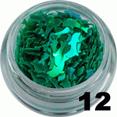 Ozdoba do paznokci delfinki w pojemniczku zielone opalizujące 5ml - 12