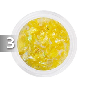 Folia hologramowa Broken Mirror Effect żółta w pojemniczku 5ml - 3