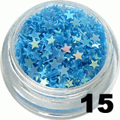 Ozdoba do paznokci Gwiazdki pełne błękitne w słoiczku 5ml- 15