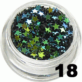 Ozdoba do paznokci Gwiazdki pełne ciemna zieleń w słoiczku 5ml- 18