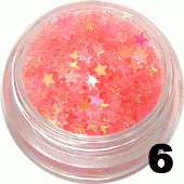 Ozdoba do paznokci Gwiazdki pełne koralowe w słoiczku 5ml- 6