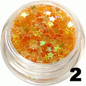 Ozdoba do paznokci Gwiazdki pełne pomarańczowe w słoiczku 5ml- 2