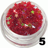 Ozdoba do paznokci Gwiazdki pełne wiśniowe w słoiczku 5ml- 5