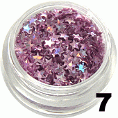 Ozdoba do paznokci Gwiazdki pełne wrzosowe w słoiczku 5ml- 7