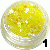 Ozdoba do paznokci Gwiazdki pełne żółte w słoiczku 5ml- 1
