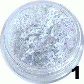 Gwiazdki z dziurką w pojemniczku  białe 5ml - 1