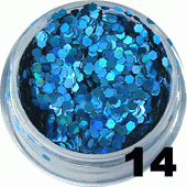 Ozdoba do paznokci Hologramy Mini lazurowe w pojemniczku 5ml - 14