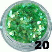 Ozdoba do paznokci Hologramy Mini wiosenna zieleń aqua w pojemniczku 5ml - 20